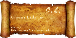 Orovan Liána névjegykártya